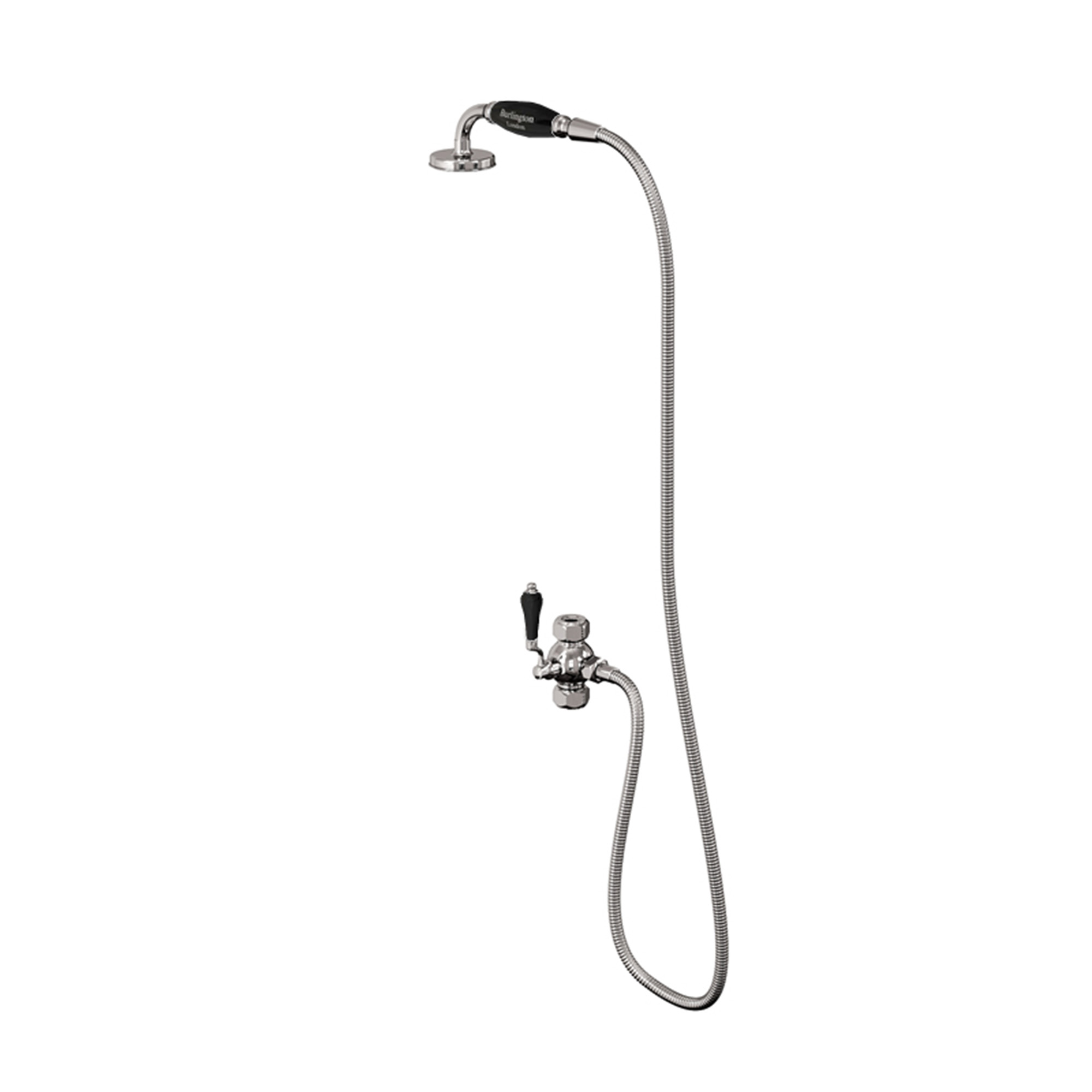 Black Ceramic telephone handset, hose & divertor